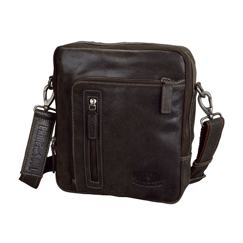 PRIDE&SOUL schoudertas Wretch, leer, bruin, 26×7×27 cm
